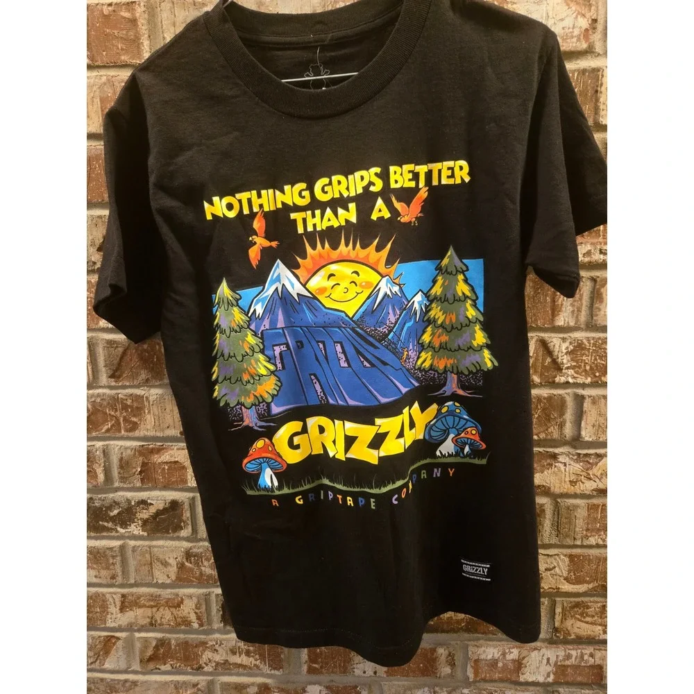 Grizzly Griptape Sunshine Black Graphic SKATEBOARDING Print T-Shirt Men's Size S - Picture 2 of 3